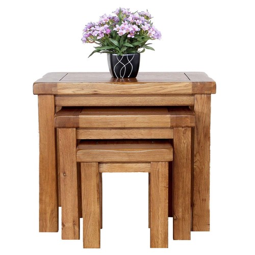 Solid oak nest tables - oak, 3