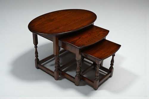 Old charm oval nest tables - old,