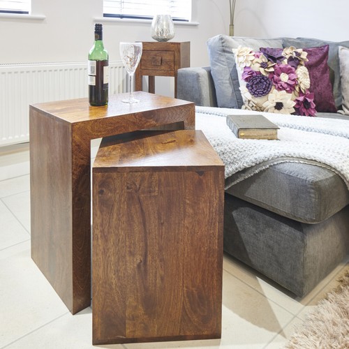 Solid mango wood dakota cube - solid,