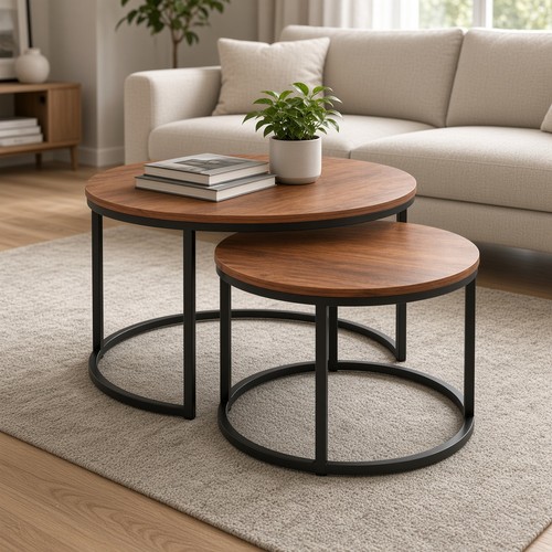 Round coffee table set - set, of