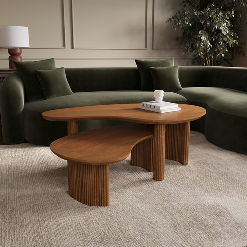 Kidney shaped mango wood nest - mango,