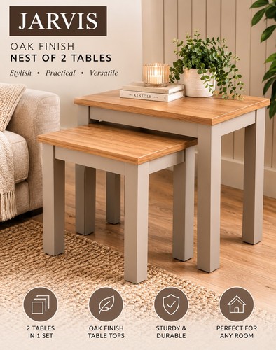 New nest side tables oak - new, 2